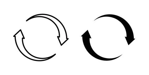 Exchange icon symbol. Vector illustration pack in black color. Stock Illustration