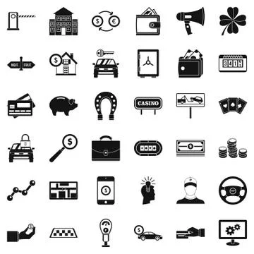 Exchange icons set, simple style Stockillustratie