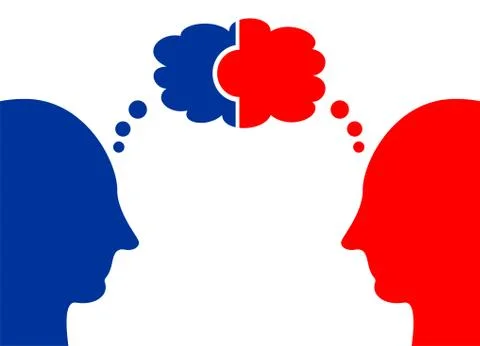 Exchange an idea. Discussion or communication concept. Brainstorming concept. Stock Illustration