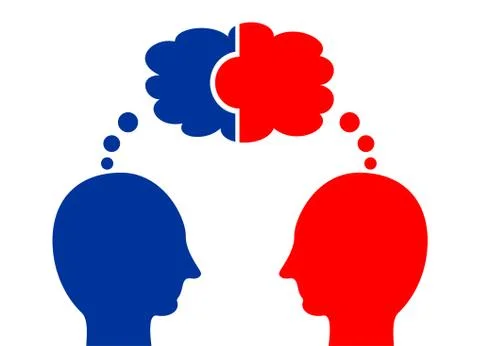 Exchange an idea. Discussion or communication concept. Brainstorming concept. Stock Illustration