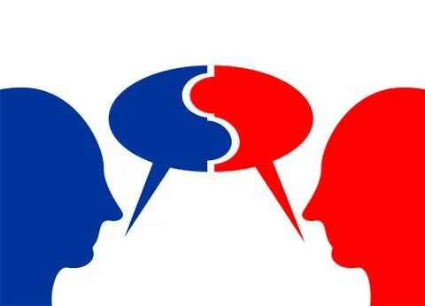 Exchange an idea. Discussion or communication concept. Brainstorming concept. Stock Illustration