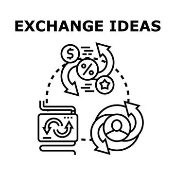 Exchange ideas concept vector colorful illustration icon Stock Illustration