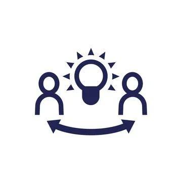 Exchange of ideas icon on white, vector Stock Illustration