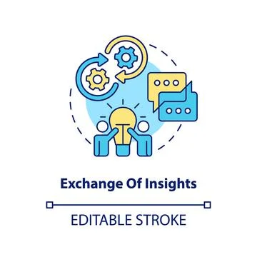 Exchange of insights concept icon Ilustración de archivo