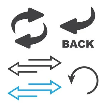 Exchange logo. Flip over or turn arrow. Reverse sign Illustrazione stock