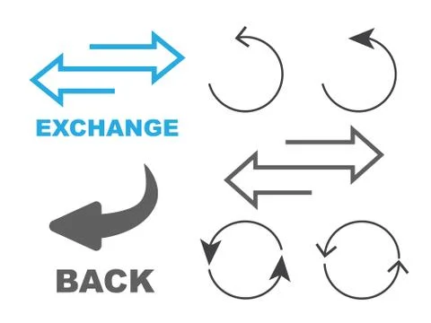 Exchange logo. Flip over or turn arrow. Reverse sign Ilustración de archivo