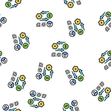 Exchange money for work vector seamless pattern Stock Illustration