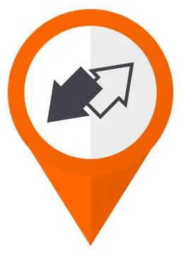 Exchange orange pointer vector icon in eps 10 isolated on white background. Stockillustratie