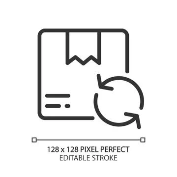 Exchange parcel pixel perfect linear icon Illustrazione stock