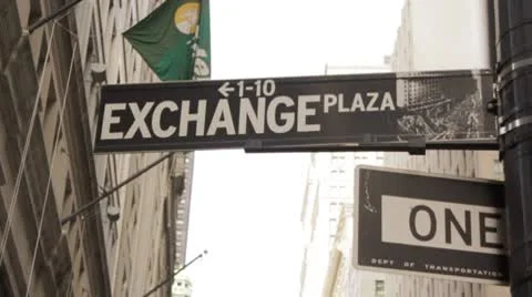 Exchange Plaza Sign Stock Footage 8931853