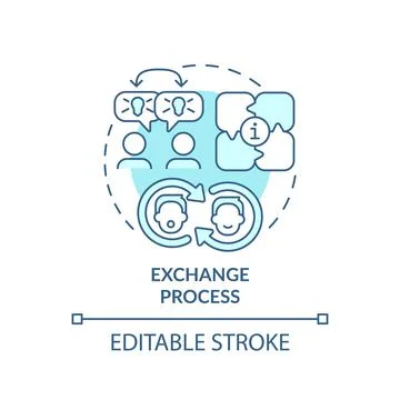 Exchange process turquoise concept icon Illustrazione stock