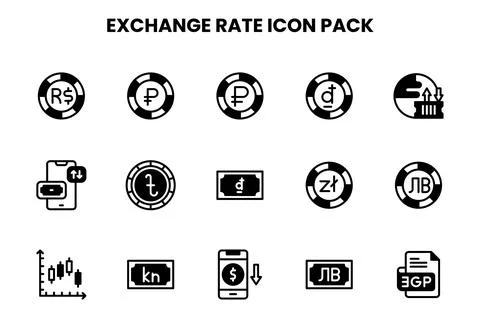 Exchange Rate DuoTone Icons Pack Stock Illustration