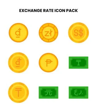 Exchange Rate Flat Graphics Icons Pack Illustrazione stock