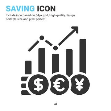 Exchange rate icon vector with glyph style isolated on white background 스톡 일러스트