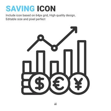 Exchange rate icon vector with outline style isolated on white background イラスト素材