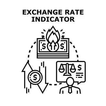 Exchange rate indicator concept measuring currency stability Stock Illustration