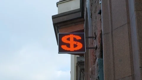 Exchange rate on the LED display 스톡 동영상 120533212