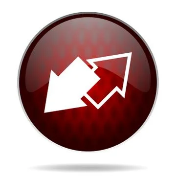 Exchange red glossy web icon on white background. Stock Illustration