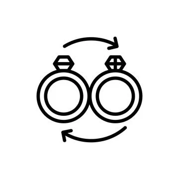 Exchange ring line icon. Isolated vector element. Stock Illustration