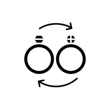 Exchange ring line icon. Isolated vector element. Stock Illustration
