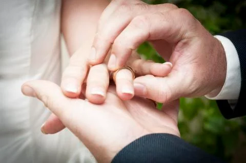 Exchange of rings Stock Photos
