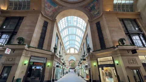 The Exchange Shopping Arcade Nottingham Interior View. Stock Footage 335619113