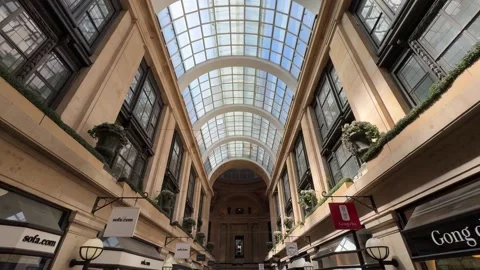 The Exchange Shopping Arcade Nottingham Interior View. Stock Footage 335625773