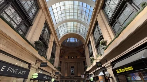 The Exchange Shopping Arcade Nottingham Interior View. Stock Footage 335625939