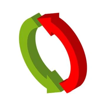 Exchange sign. Replace symbol isolated. swap business logo. Red and grin Ci.. 스톡 일러스트