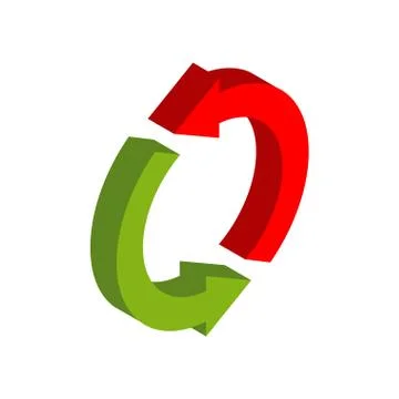 Exchange sign. Replace symbol isolated. swap business logo. Red and grin Ci.. 스톡 일러스트