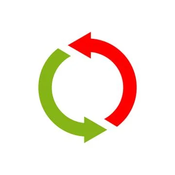 Exchange sign. Replace symbol isolated. swap business logo. Red and grin Ci.. 스톡 일러스트