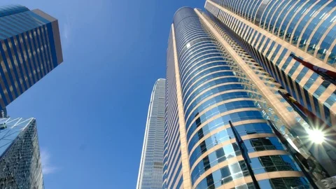 Exchange Square in Central district Hong Kong 库存影片 79054664