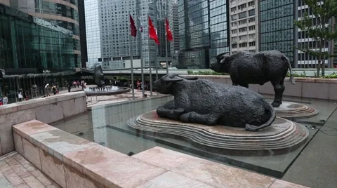 Exchange Square is located in the Central district of Hong Kong Stock Footage 50453524
