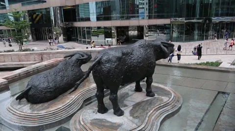 Exchange Square is located in Central district of Hong Kong Stock Footage 50453908