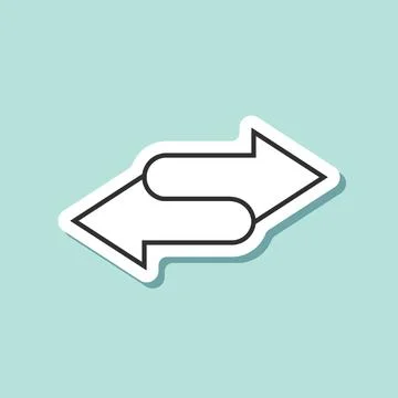 Exchange sticker icon in flat style. Left and right arrow vector illustrati.. Illustrazione stock