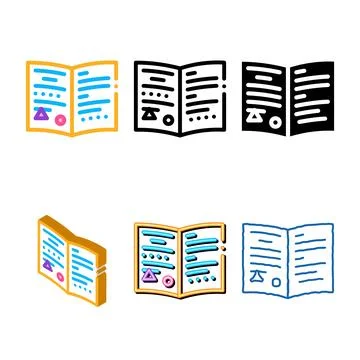 Exchange styleset card, documents color icon vector Stock Illustration