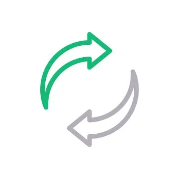 Exchange thin line colour icon Stock Illustration