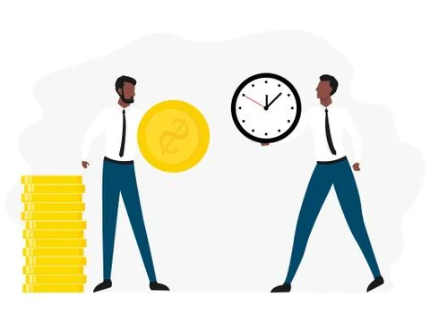 Exchange time with money. Stock Illustration