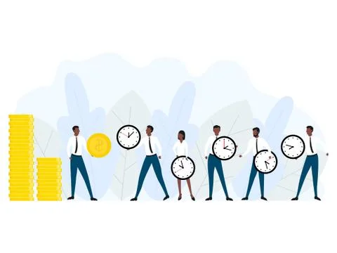 Exchange time with money. Stock Illustration