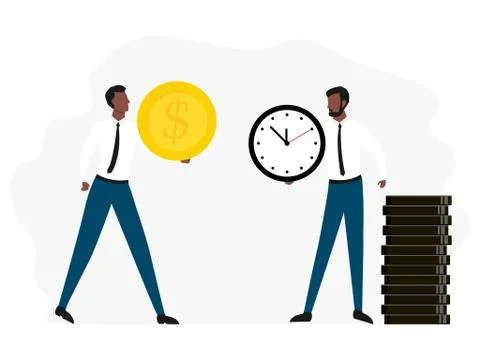 Exchange time with money. Illustrazione stock