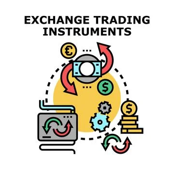 Exchange trading instruments for global financial markets Stock Illustration