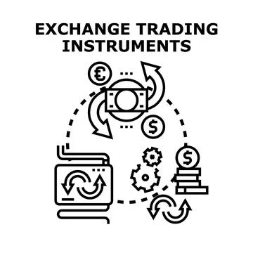 Exchange trading instruments for global financial markets Stock Illustration