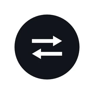 Exchange Transfer Icon Black Circle Button Business Finance Symbol Vector Stock Illustration