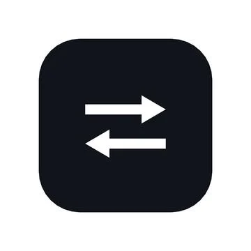 Exchange Transfer Icon Black Rounded Square Button Business Finance Symbol Stock Illustration
