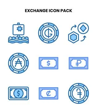 Exchange Two Colour UI Icons Pack Stock Illustration