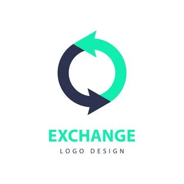 Exchange vector logo design Stock Illustration