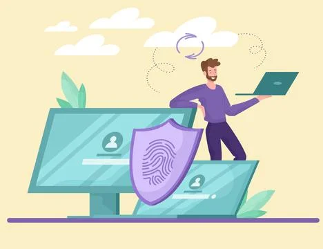 Exchange of working data Stock Illustration