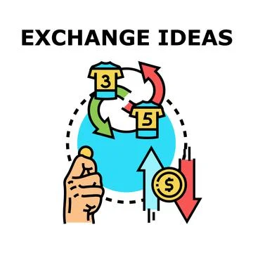 Exchanging creative ideas and business information sharing Stock Illustration