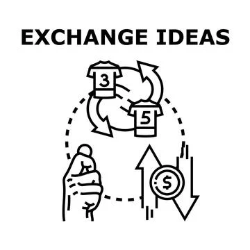 Exchanging creative ideas and business information sharing Stock Illustration