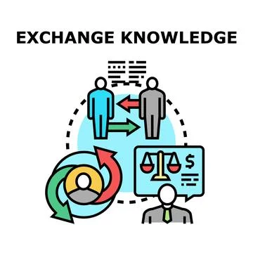 Exchanging knowledge and information between business people Stockillustratie